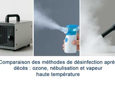 Comparaison des méthodes de désinfection après décès : ozone, nébulisation et vapeur haute température